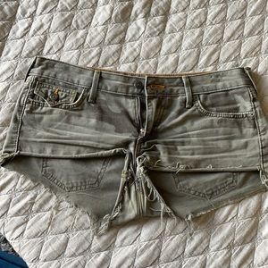 True Religion Green Camo Shorts